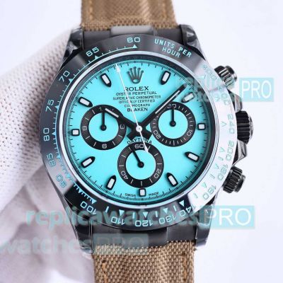 Swiss Replica Rolex BLAKEN Daytona Watch Baby Blue 7750 Movement